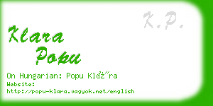 klara popu business card